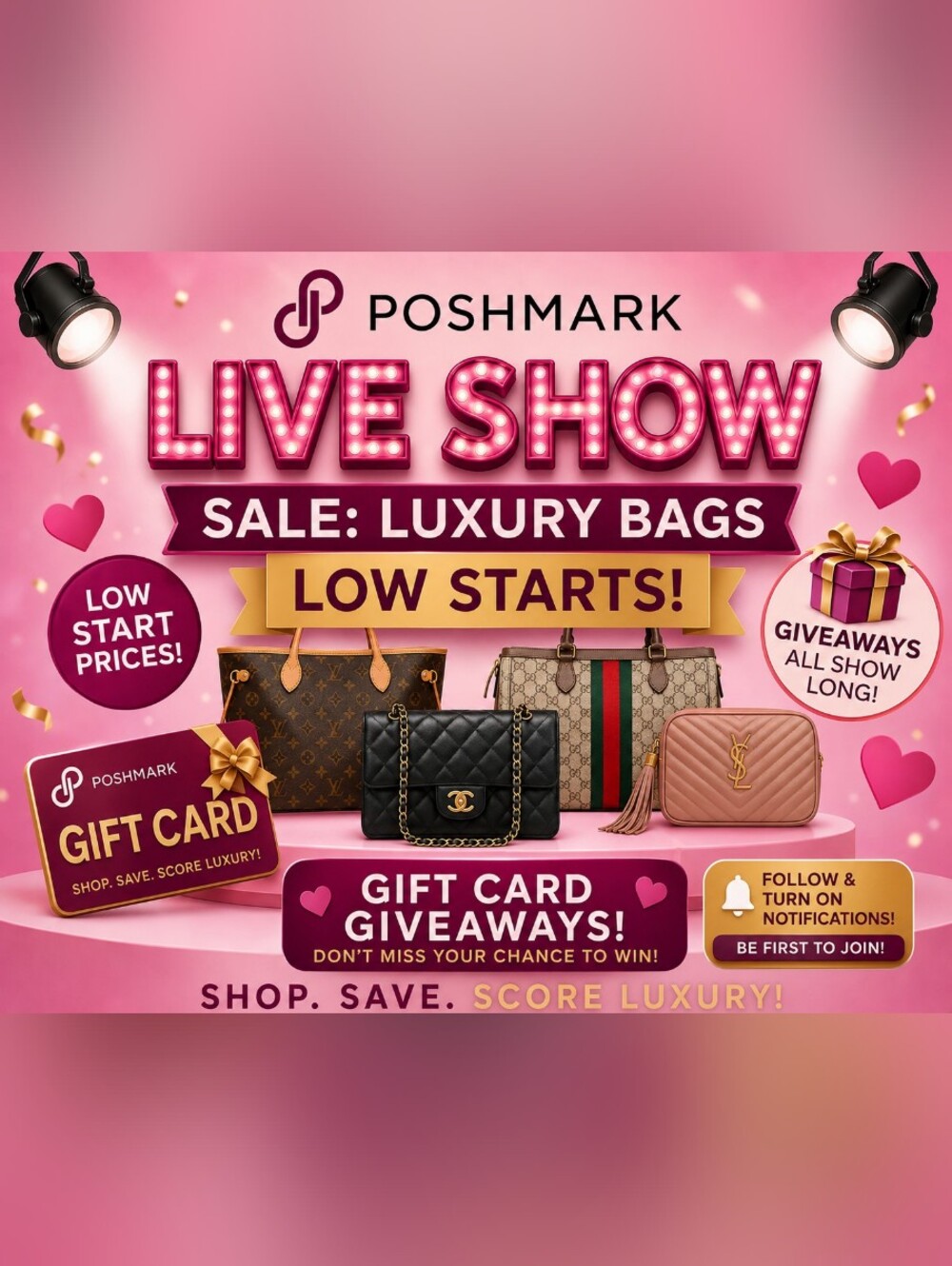 Live Show Luxury Bags / Low Start / Giveaways / Gifts Card !!